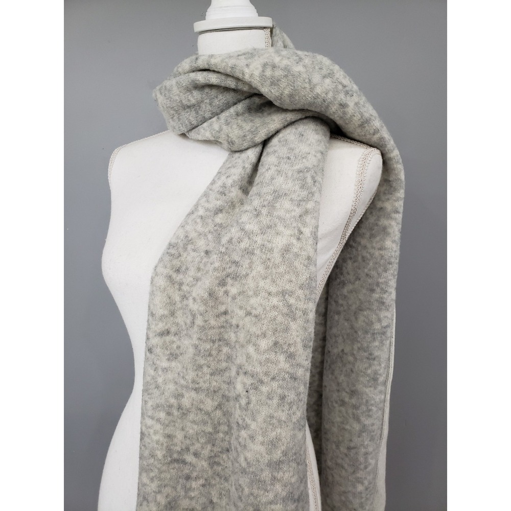 NEW Club Monaco Thisbe Foulards WOOL SCARF colorblock‎ dusty gray green neutral